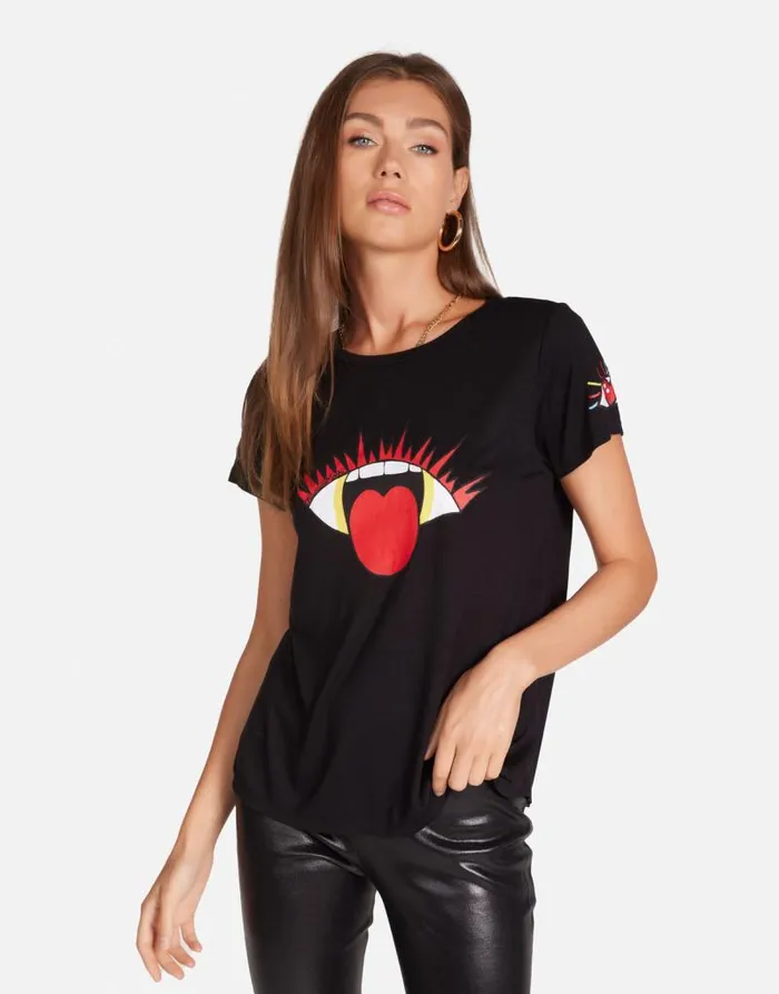 Janie Rocker Eye Black Women Lauren Moshi Short Sleeve