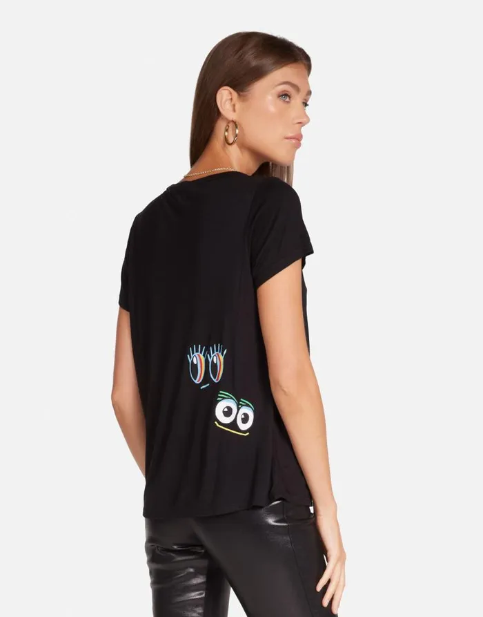 Janie Rocker Eye Black Women Lauren Moshi Short Sleeve