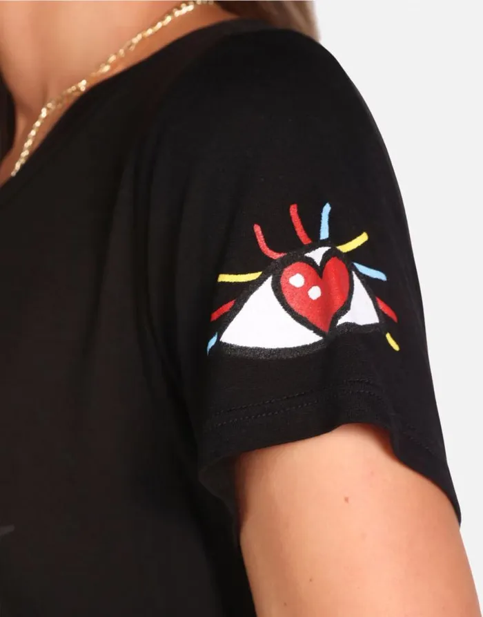 Janie Rocker Eye Black Women Lauren Moshi Short Sleeve