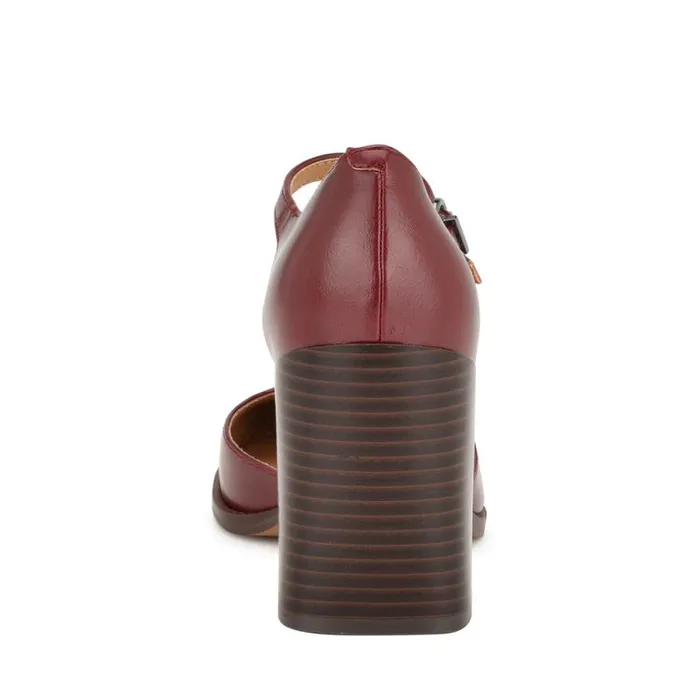 Janky T Strap Heels Dark Red Women Nine West Heels
