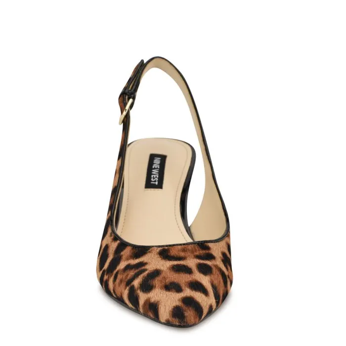 Jannit Pointy Toe Slingback Pumps Leopard Women Nine West Heels Jannit Pointy Toe Slingback Pumps Leopard Women Nine West Heels