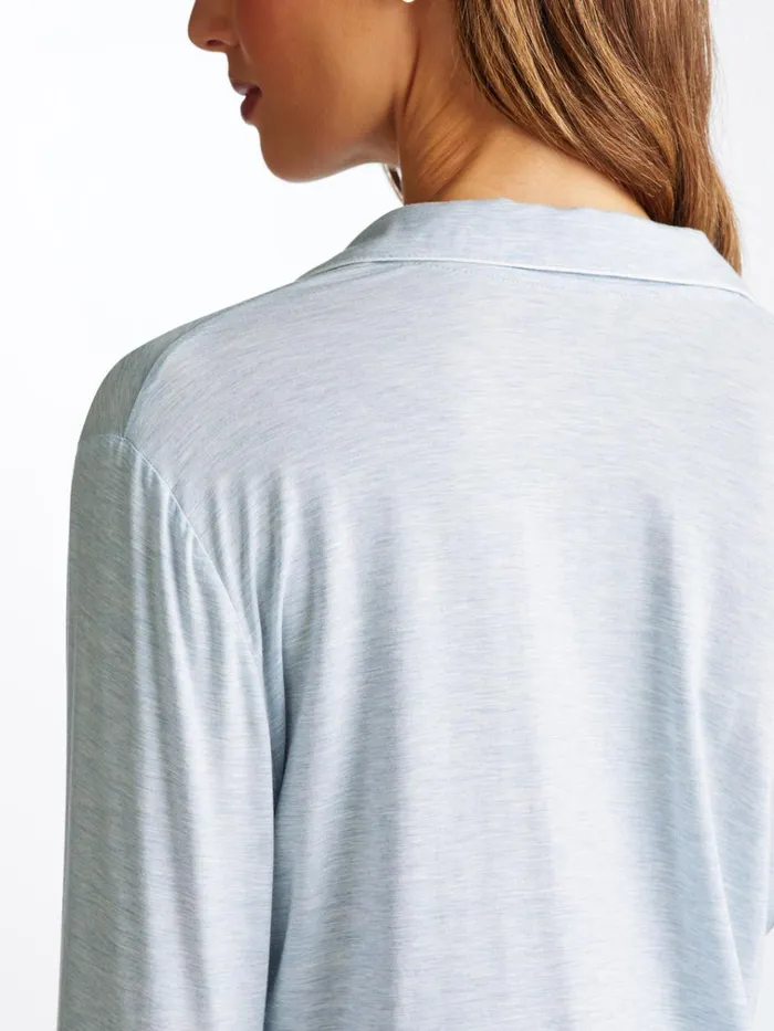 Jersey Pajamas Women Derek Rose Pajamas Ethan Micro Modal Stretch Light Blue Marl