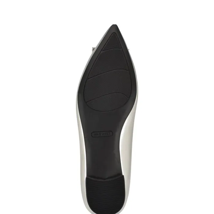 Jesike Pointy Toe Flats Silver Women Nine West Flats Jesike Pointy Toe Flats Silver Women Nine West Flats