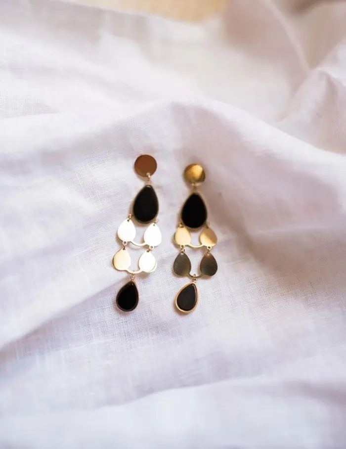 Jewelry and Accessories Earrings Easy Clothes Golden And Black Noan Earrings Gold and Black Jewelry and Accessories Earrings Easy Clothes Golden And Black Noan Earrings Gold and Black