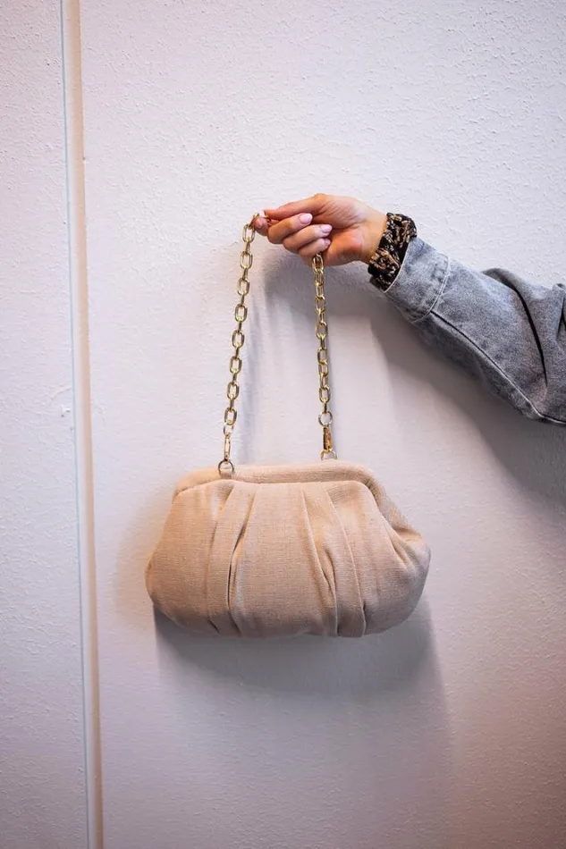Jewelry and Accessories Handbags Easy Clothes Beige Linen Nika Bag