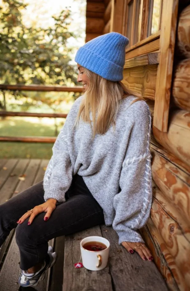 Jewelry and Accessories Hats and Beanies Easy Clothes Blue Sama Beanie Blue