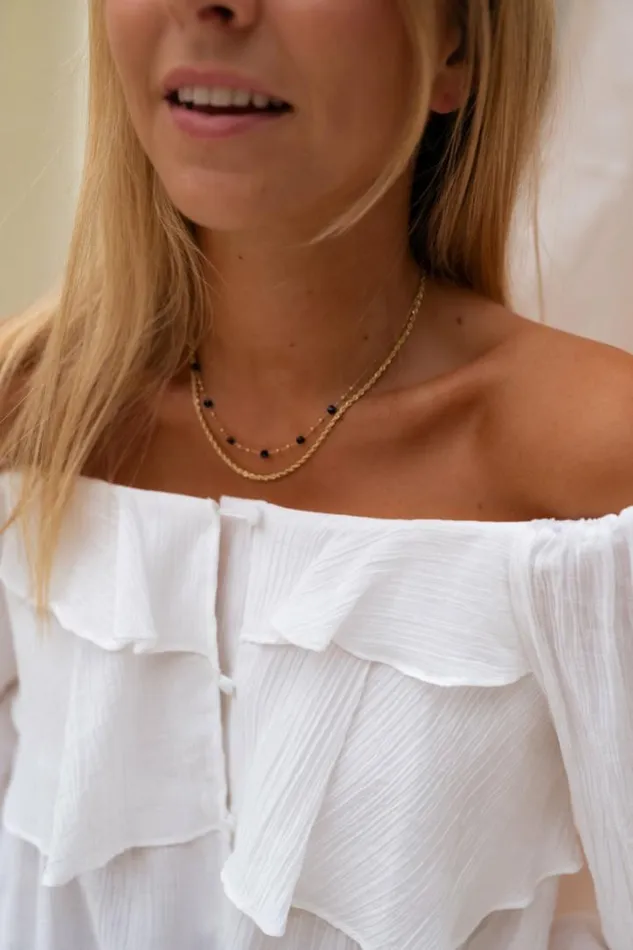Jewelry and Accessories Necklaces Easy Clothes Golden And Black Pruda Necklace Golden and Black