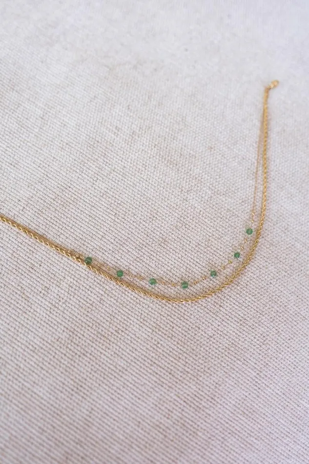 Jewelry and Accessories Necklaces Easy Clothes Golden And Green Pruda Necklace Golden and Green