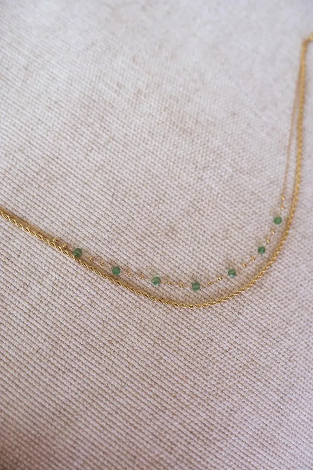 Jewelry and Accessories Necklaces Easy Clothes Golden And Green Pruda Necklace Golden and Green