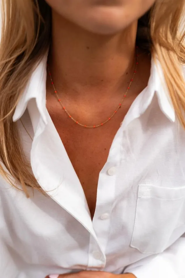 Jewelry and Accessories Necklaces Easy Clothes Orange Mary Necklace Orange