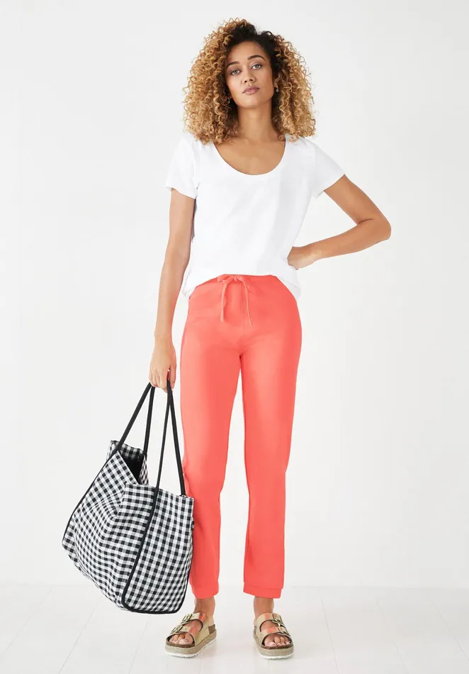 Joggers and Leggings Women Hush Lindsey Washed Joggers Vibrant Coral Pink
