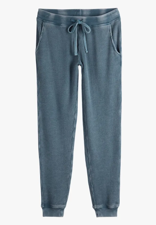 Joggers and Leggings Women Hush Slim Leg Waffle Joggers Greyish Blue