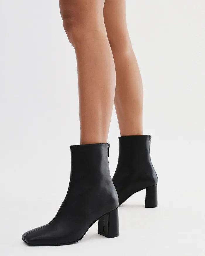 jomercer ANKLE BOOTS Women Nevada mid ankle boots black leather