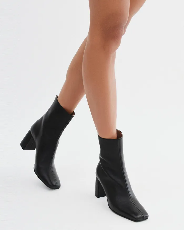jomercer ANKLE BOOTS Women Nevada mid ankle boots black leather