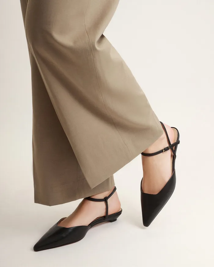 jomercer DRESS Women Virginie dress flats black leather