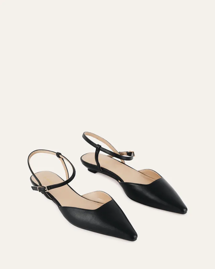 jomercer DRESS Women Virginie dress flats black leather