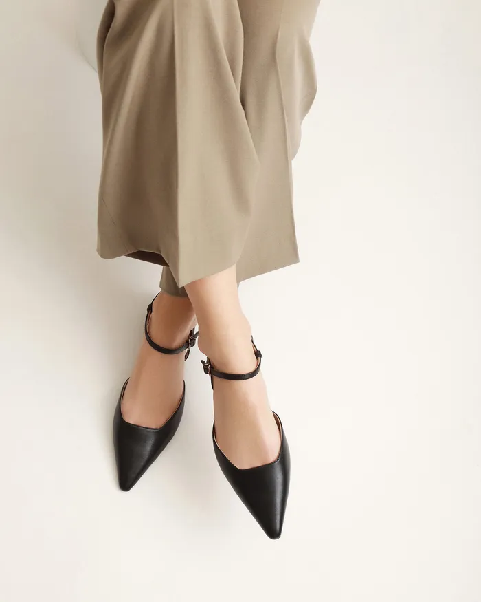 jomercer DRESS Women Virginie dress flats black leather
