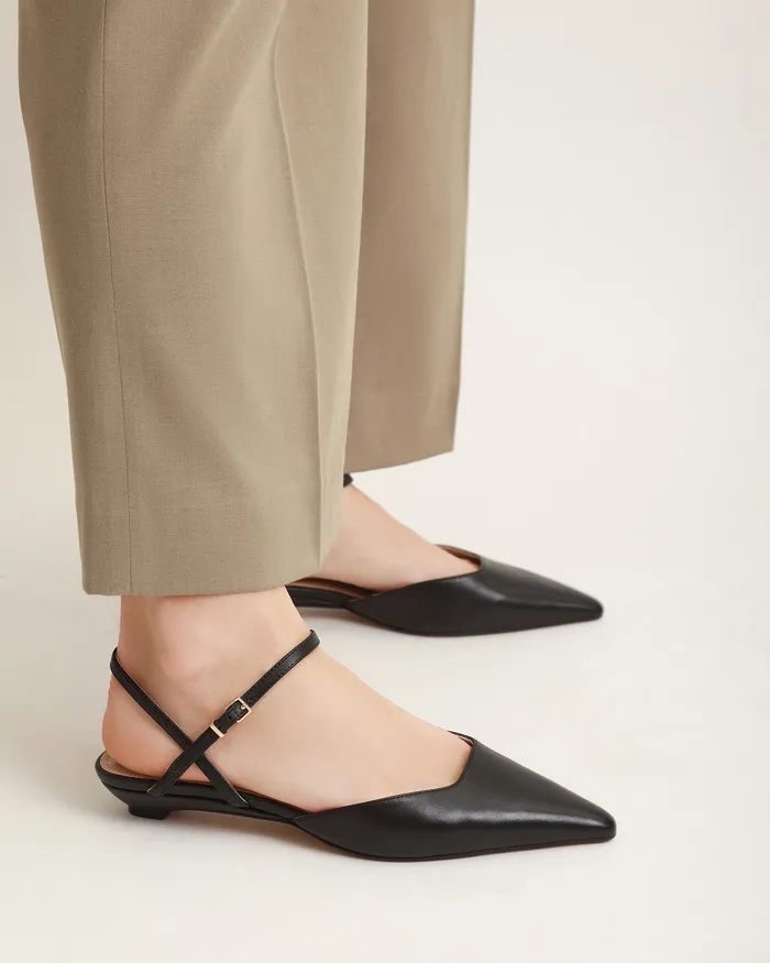 jomercer DRESS Women Virginie dress flats black leather