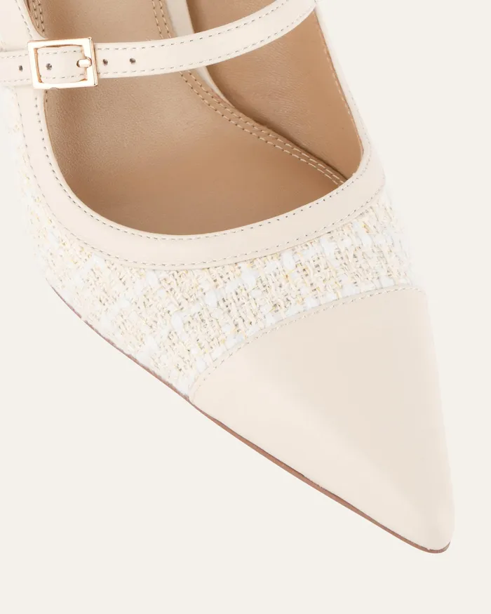 jomercer HIGH HEELS Women Ascot high heels off white tweed