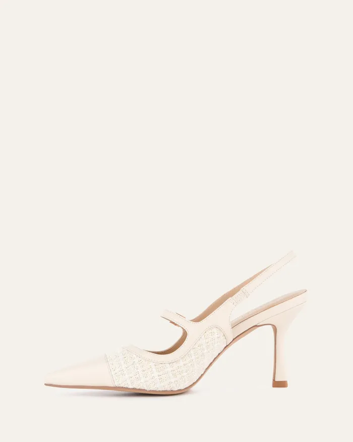 jomercer HIGH HEELS Women Ascot high heels off white tweed