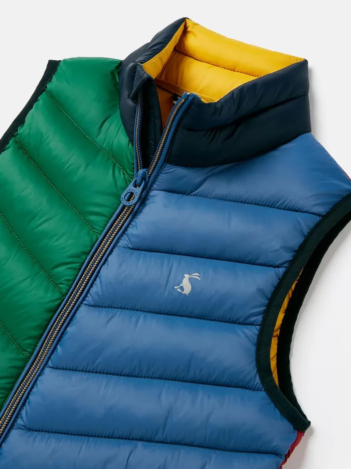 Joules Coats and Jackets Boys Navy Hotchpotch Showerproof Quilted Gilet