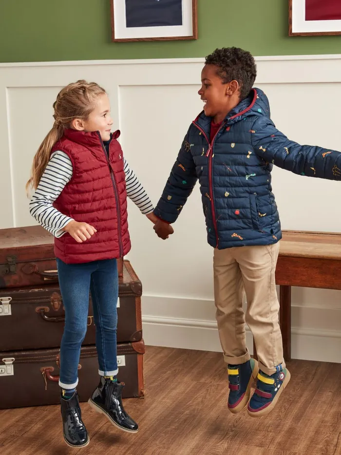 Joules Coats and Jackets GirlsBoys Navy Blue Showerproof Reversible Coat