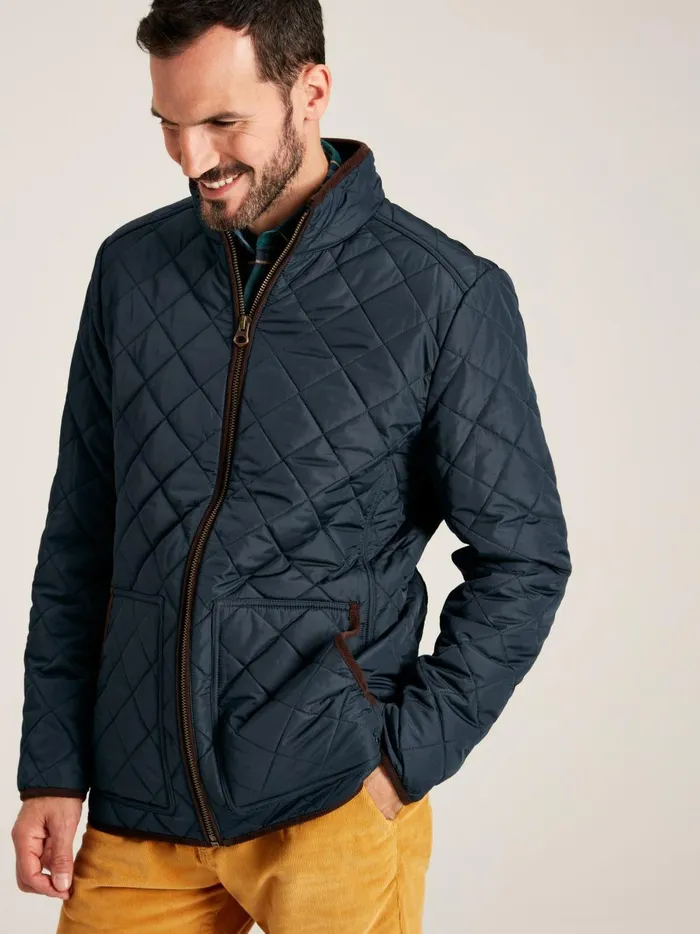 Joules Coats and Jackets Men Navy Diamond Quilted Jacket