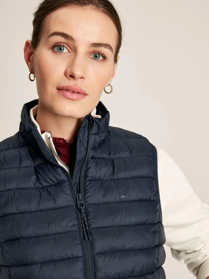 Joules Coats and Jackets Women Blue Showerproof Packable Padded Gilet