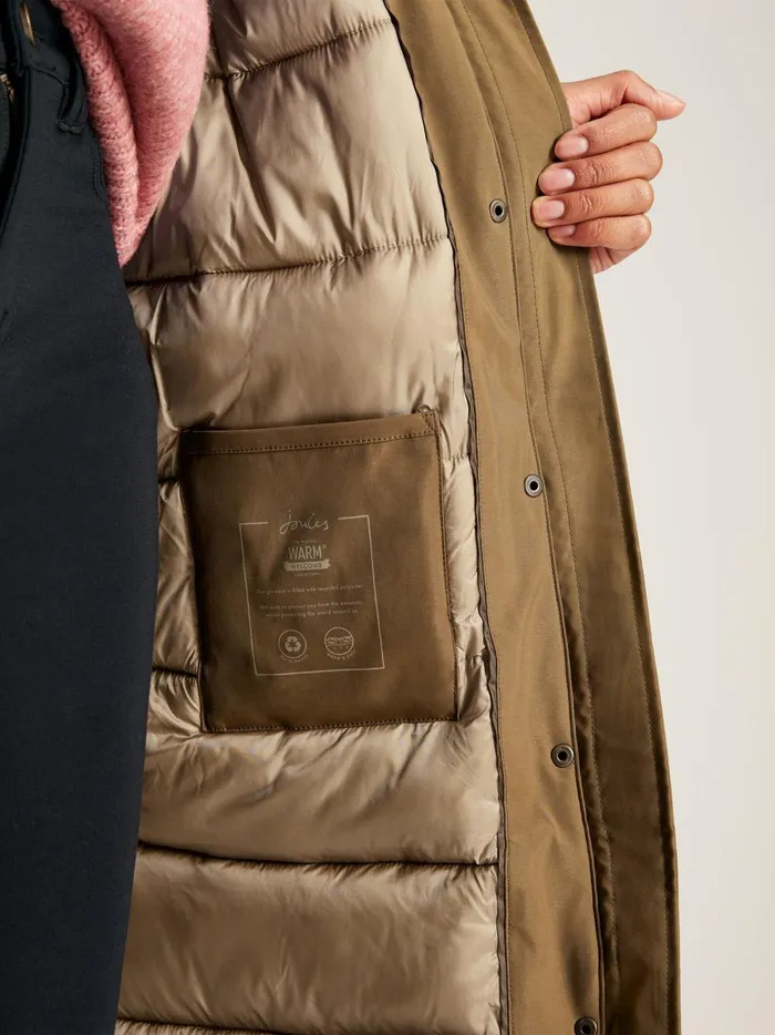 Joules Coats and Jackets Women Tan Brown Waterproof Padded Raincoat