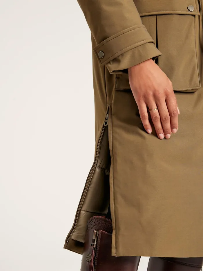 Joules Coats and Jackets Women Tan Brown Waterproof Padded Raincoat