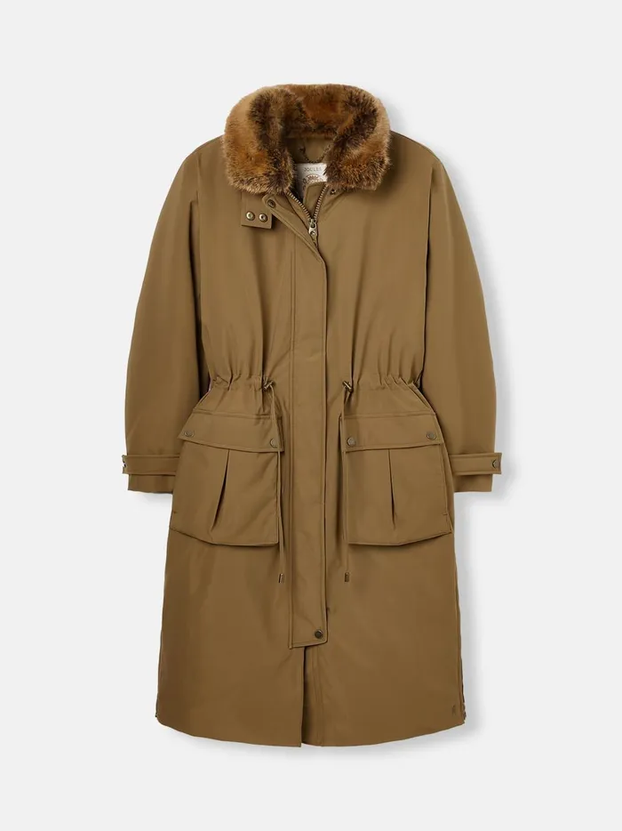 Joules Coats and Jackets Women Tan Brown Waterproof Padded Raincoat