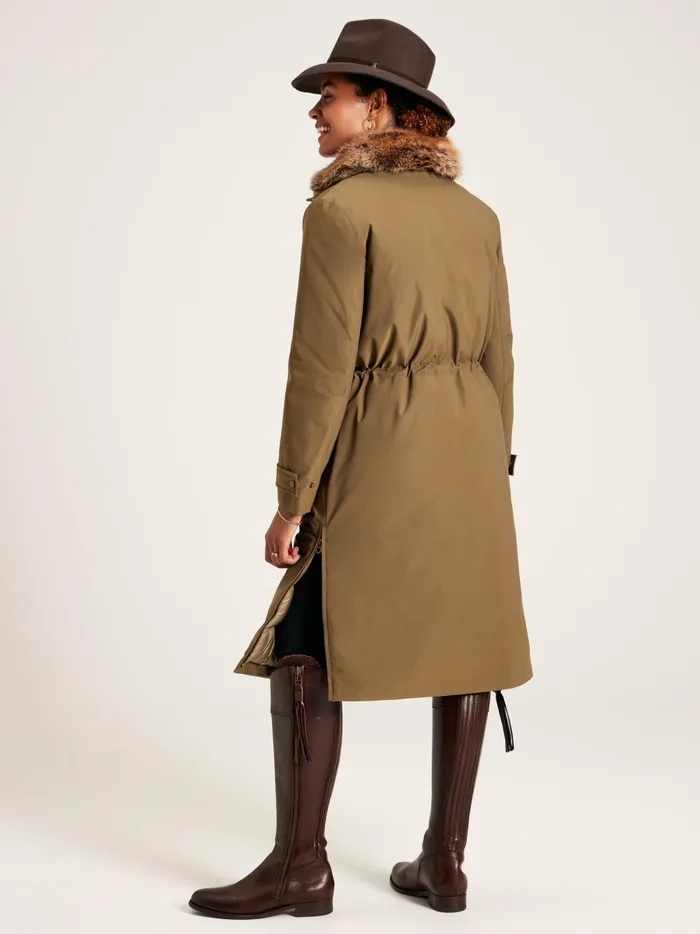 Joules Coats and Jackets Women Tan Brown Waterproof Padded Raincoat