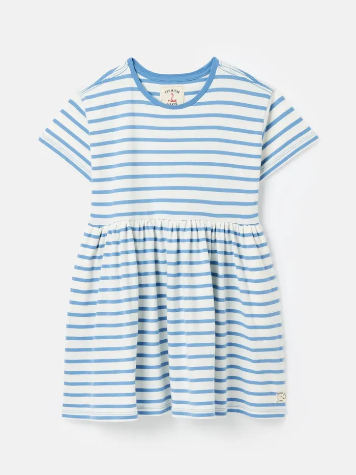 Joules Dresses Girls Blue Stripe TShirt Dress