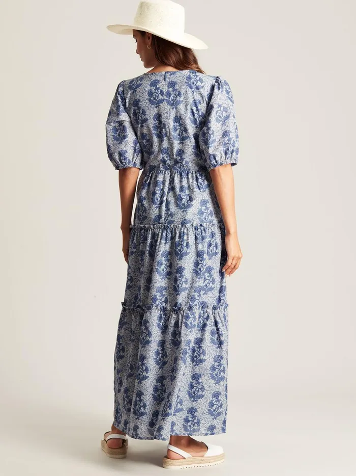 Joules Dresses Women Light Blue VNeck Tiered Dress
