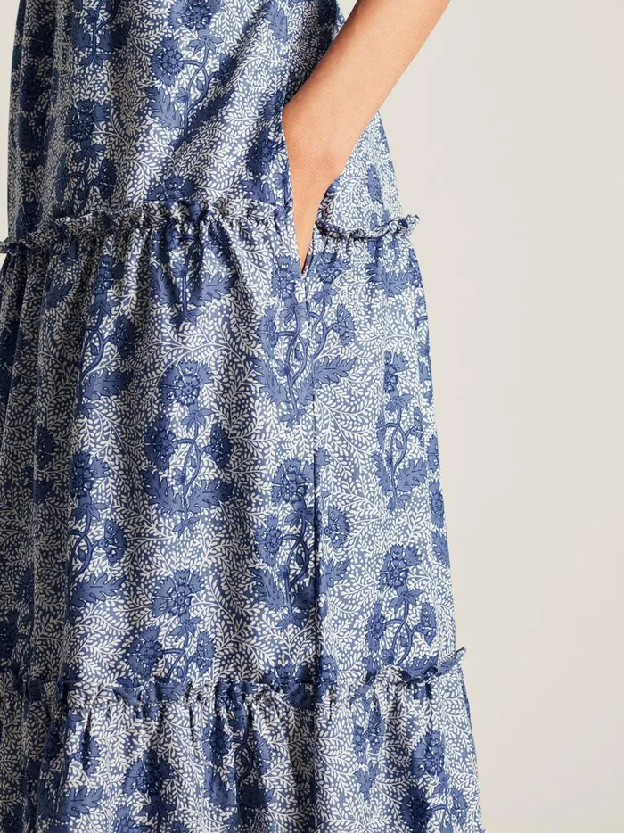 Joules Dresses Women Light Blue VNeck Tiered Dress