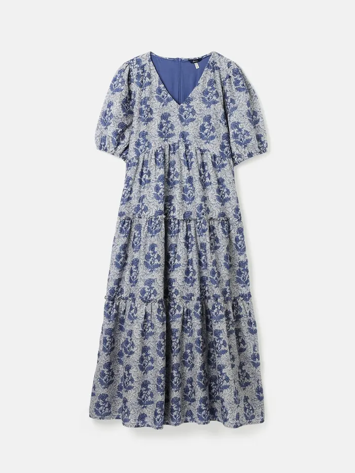 Joules Dresses Women Light Blue VNeck Tiered Dress