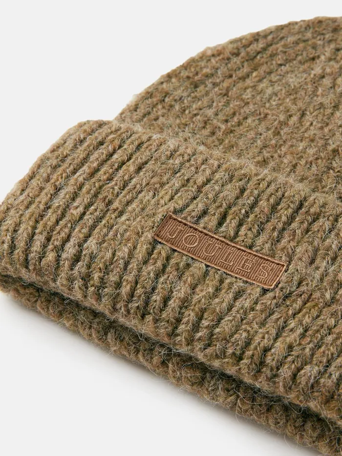 Joules Hats Women Brown Oversized Knitted Beanie Hat