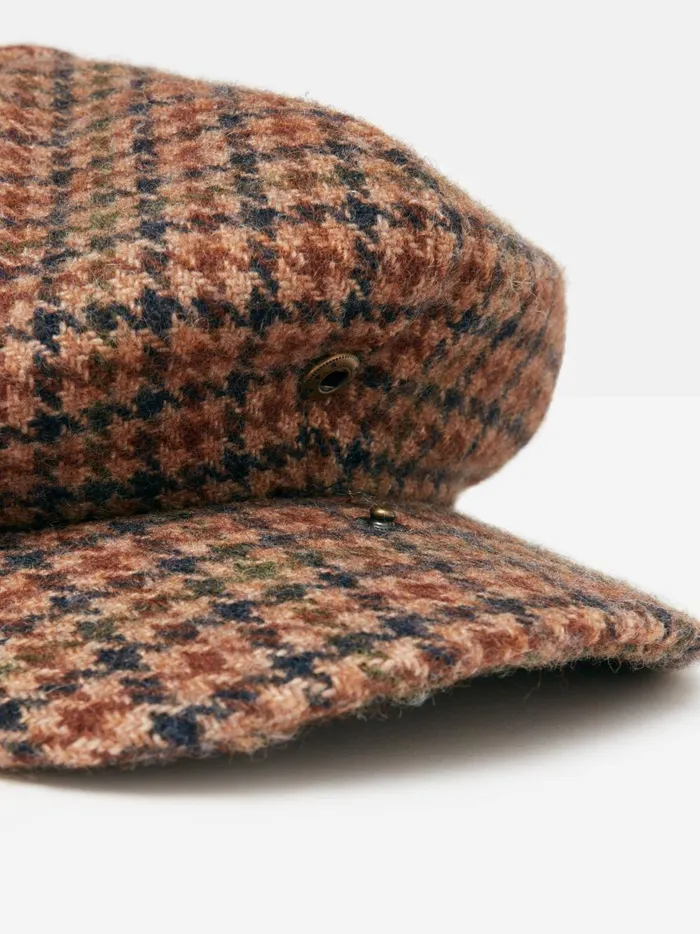 Joules Hats Women Brown Tweed Baker Boy Hat