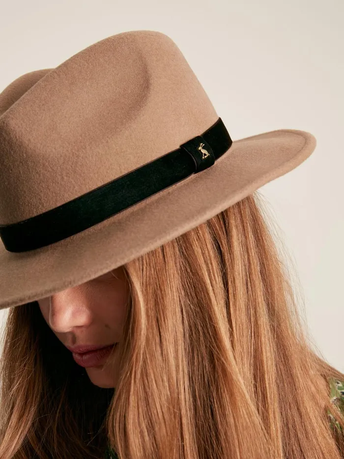 Joules Hats Women Neutral Wool Fedora