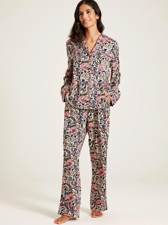 Joules Nightwear Women Navy Floral Pyjama Set