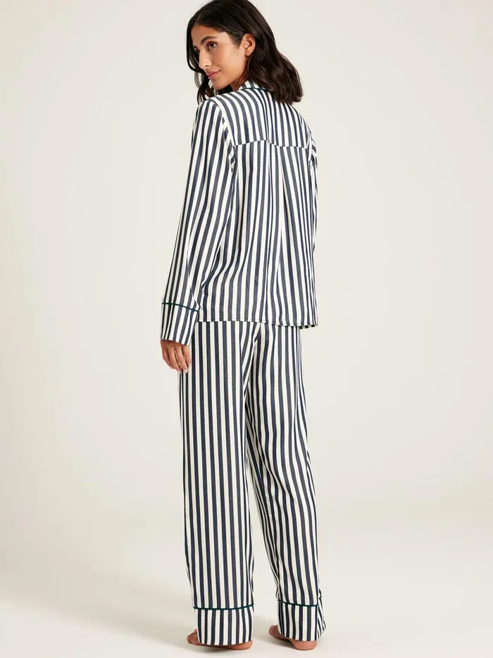 Joules Nightwear Women Navy Stripe Pyjama Set