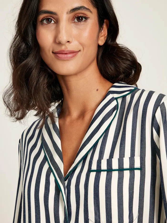 Joules Nightwear Women Navy Stripe Pyjama Set