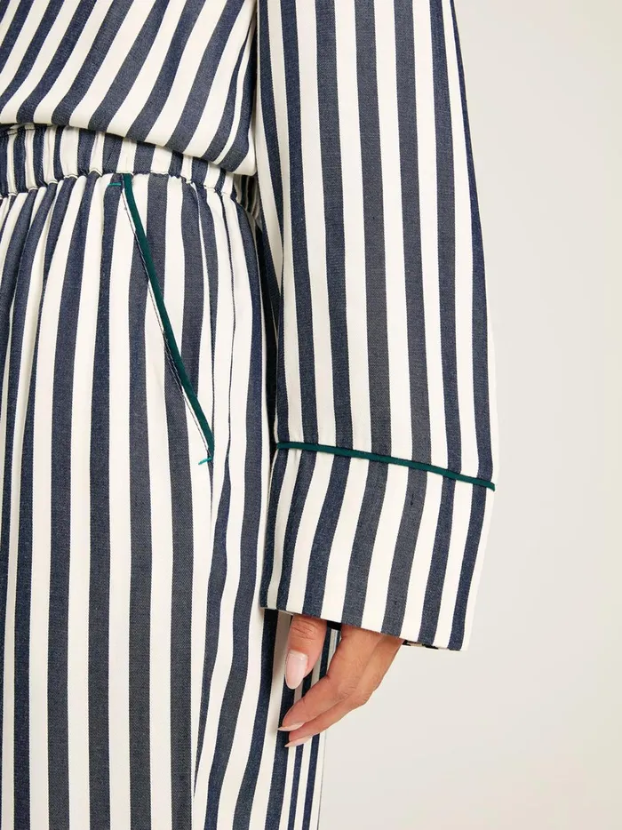 Joules Nightwear Women Navy Stripe Pyjama Set