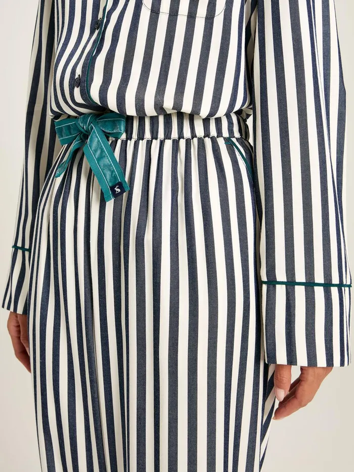 Joules Nightwear Women Navy Stripe Pyjama Set