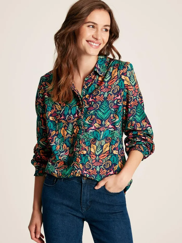 Joules Shirts and Blouses Women Blue Concealed Placket Shirt