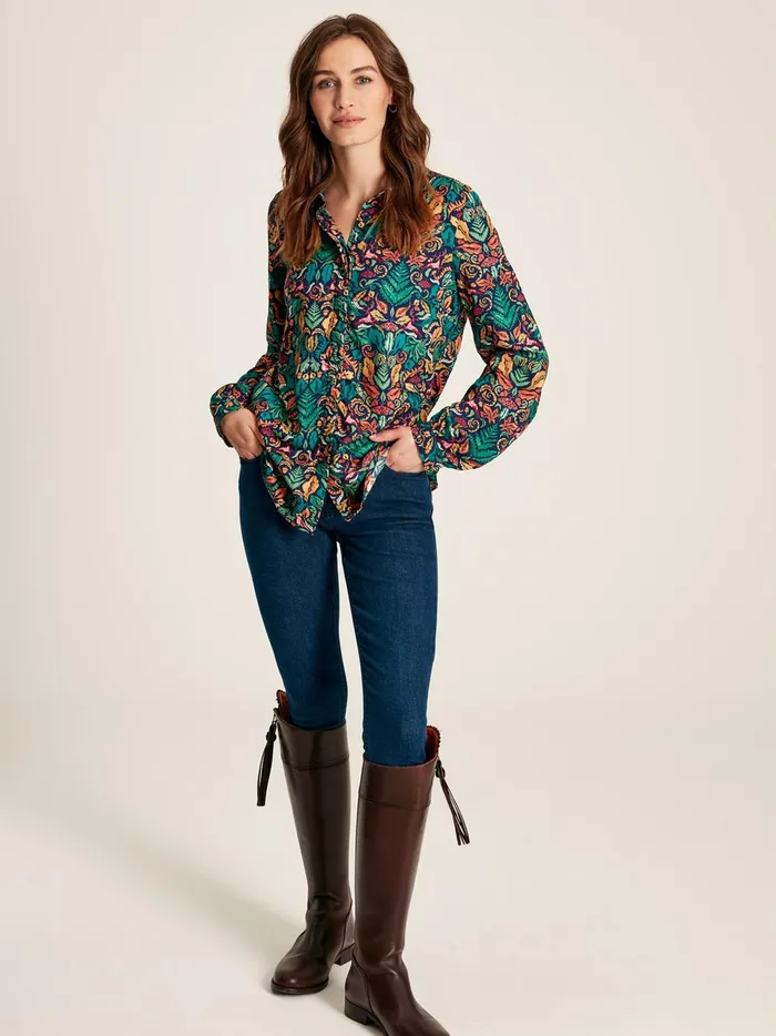 Joules Shirts and Blouses Women Blue Concealed Placket Shirt