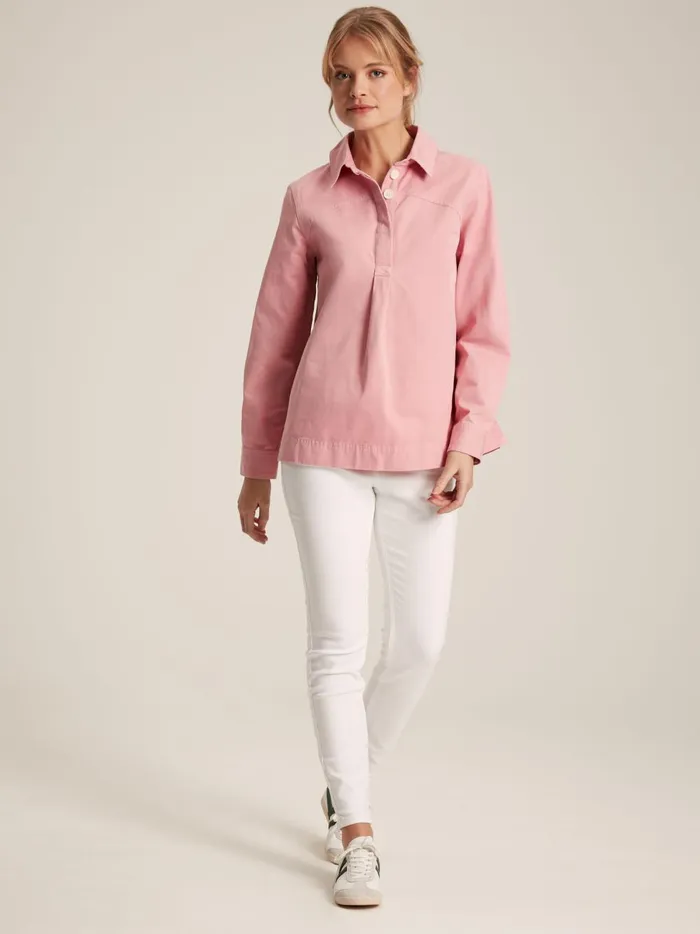 Joules Shirts and Blouses Women Pink Heavyweight Cotton Deck Shirt