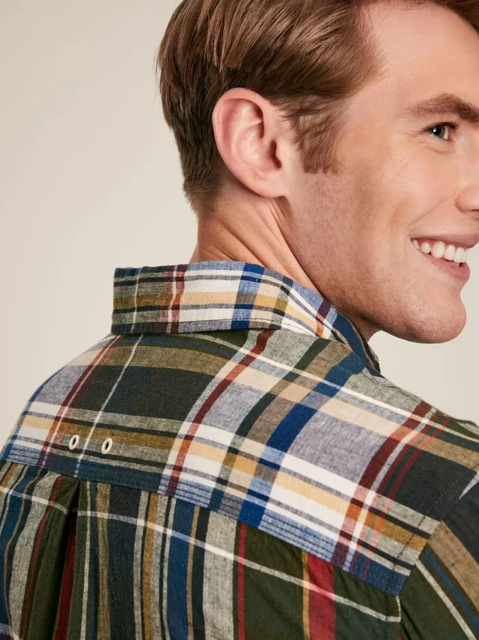 Joules Shirts Men Green Long Sleeve Cotton Check Shirt