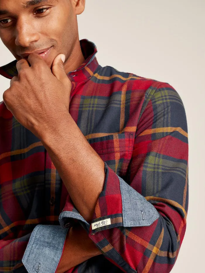 Joules Shirts Men Red Cotton Check Shirt