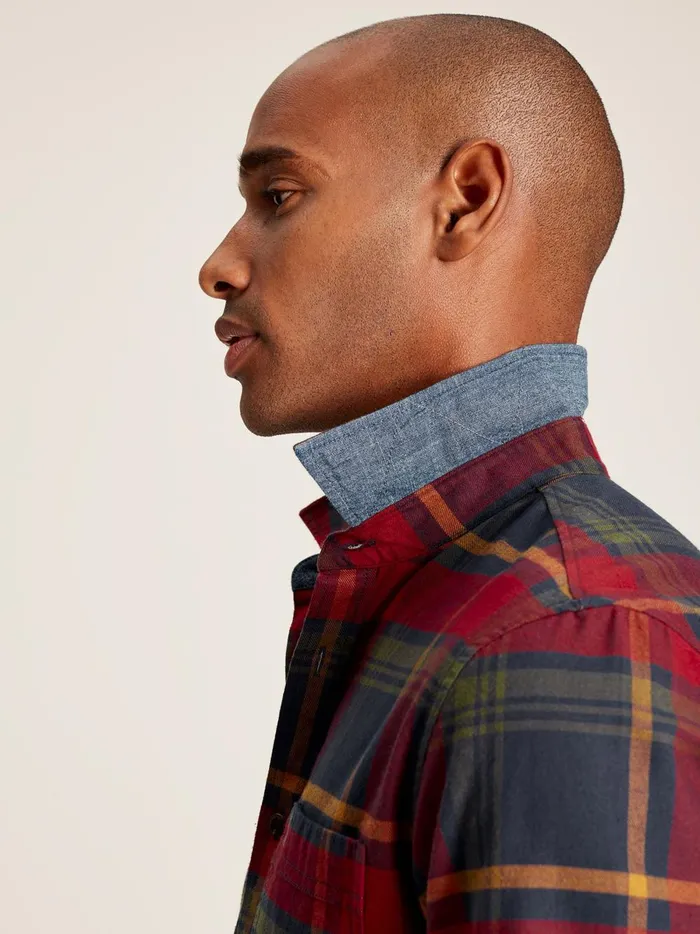Joules Shirts Men Red Cotton Check Shirt